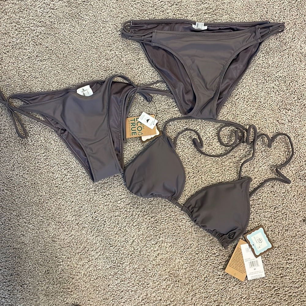 Volcom Women's Triangle Bikini Set in Gray